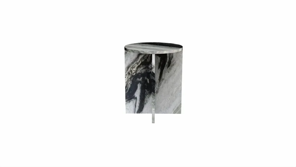 Tables de jardin - Table d'appoint - 45X45X55cm - Ocel - Marbre Panda - STONE VALLEY