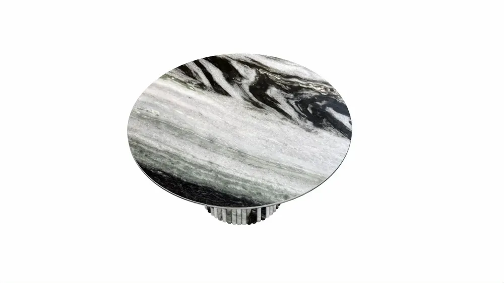 Tables de jardin - Table à manger - 150X150X75cm - Ocel - Marbre Panda - STONE VALLEY