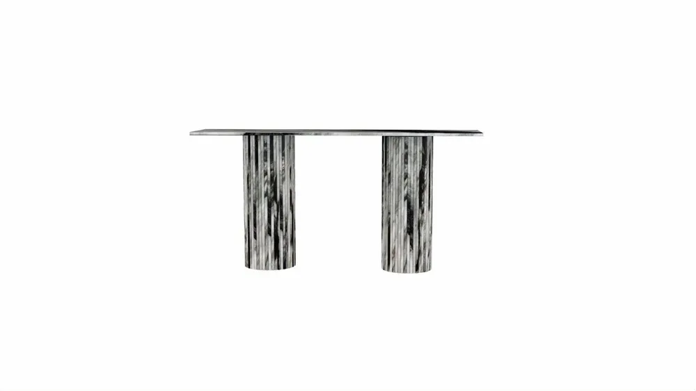 Tables de jardin - Table console - 180X40X85cm - Ombrure - Marbre Panda - STONE VALLEY