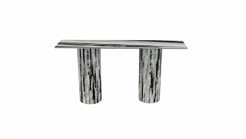 Tables de jardin - Table console - 180X40X85cm - Ombrure - Marbre Panda - STONE VALLEY