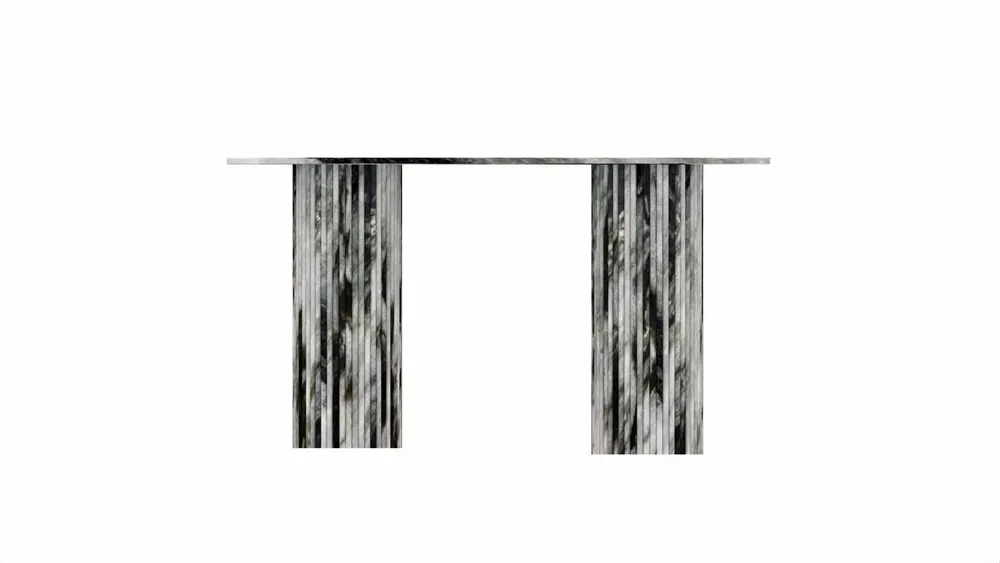 Tables de jardin - Table console - 160X40X85cm - Ombrure - Marbre Panda - STONE VALLEY