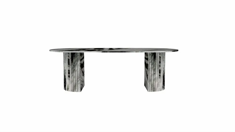 Lawn tables - Dining Tables -240X110X75 cm - Refleko - Marbre Panda - STONE VALLEY