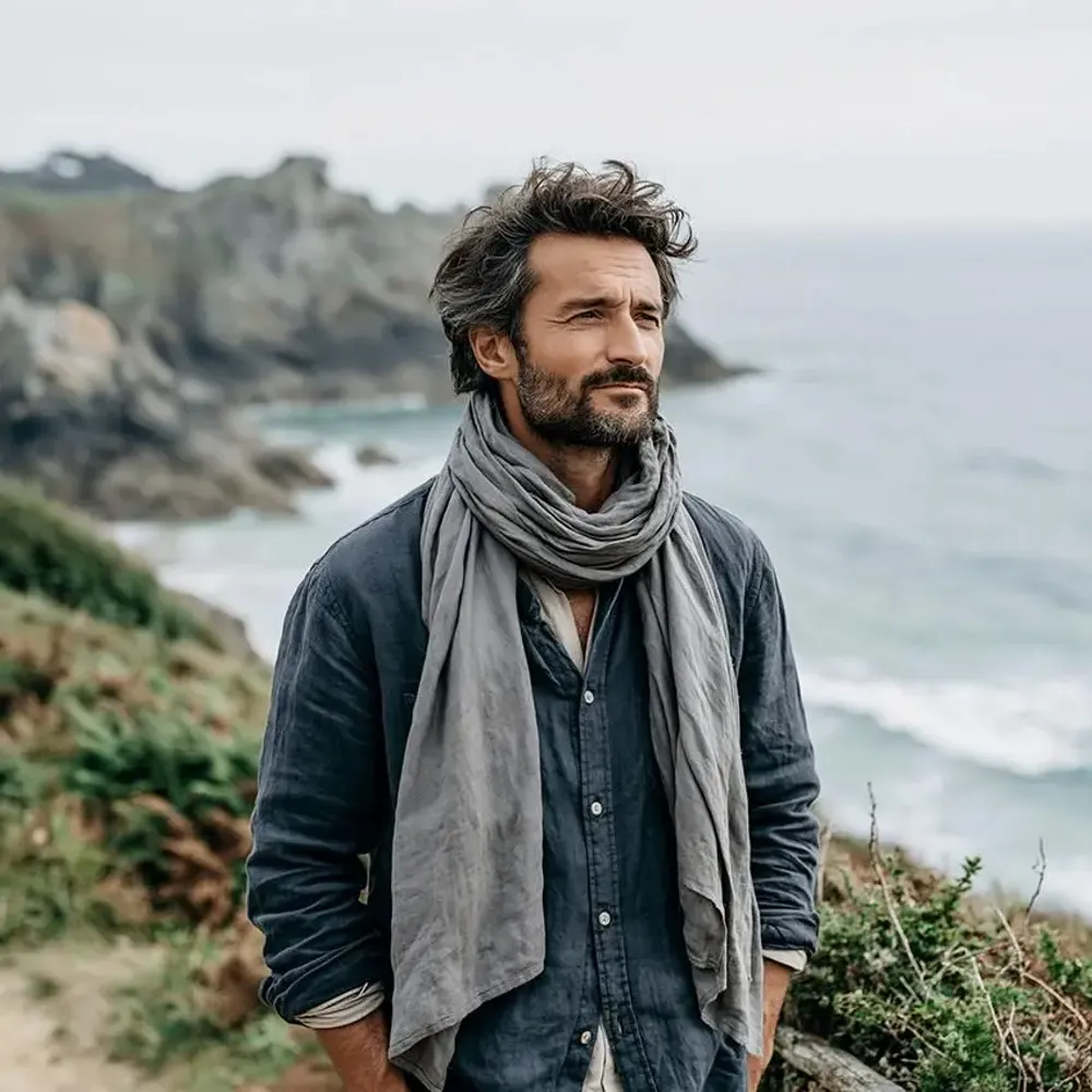 Foulards et écharpes - Écharpe unisexe en lin - 100 % lin naturel - 20 coloris disponibles - NORRAVILLA
