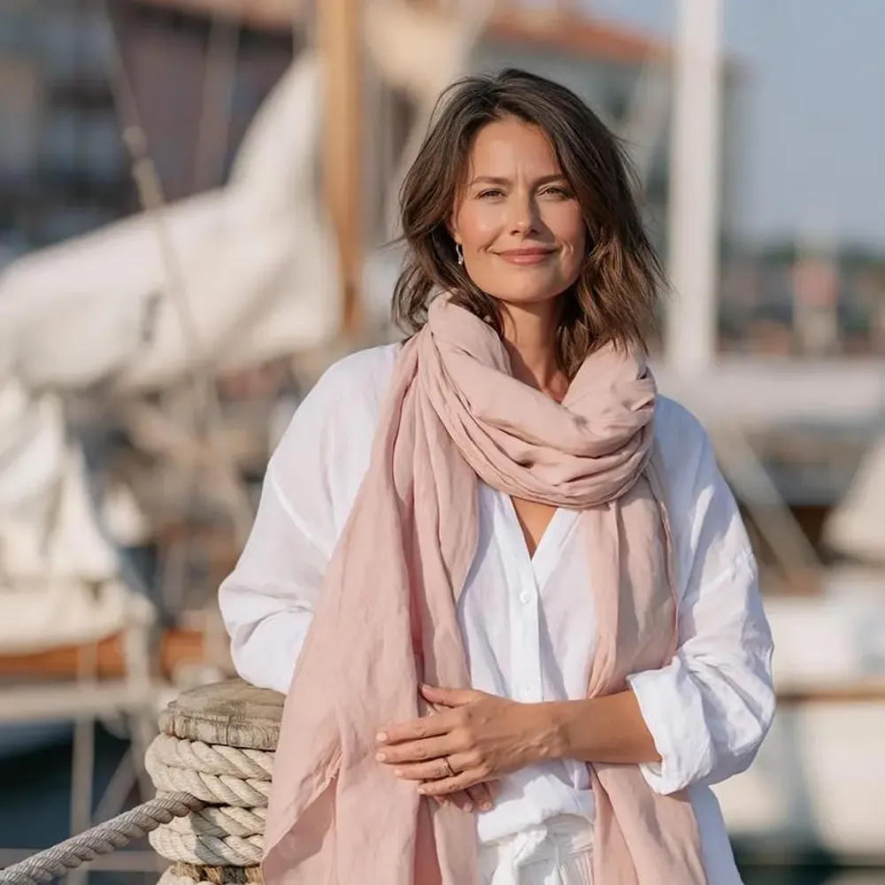 Foulards et écharpes - Écharpe unisexe en lin - 100 % lin naturel - 20 coloris disponibles - NORRAVILLA