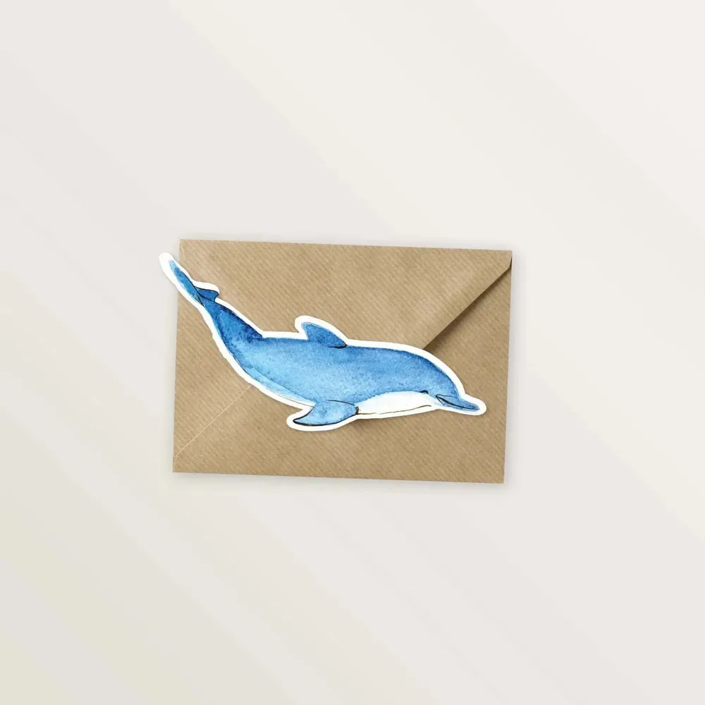 Card shop - 5 die-cut cards shaped like sea animals - TABLE À CARTES