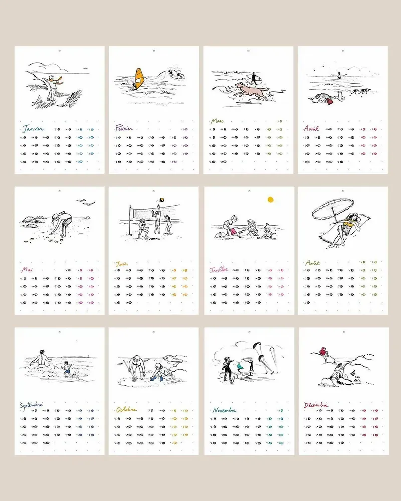 Range-tout - Calendrier 2026 - A la plage - TABLE À CARTES