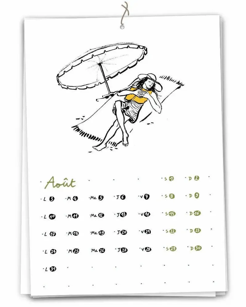 Range-tout - Calendrier 2026 - A la plage - TABLE À CARTES
