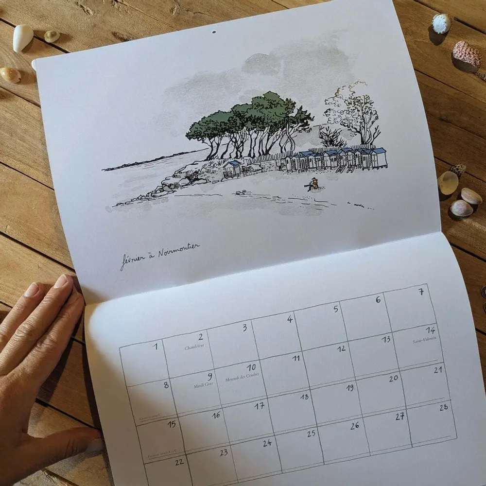 Range-tout - Calendrier mural 2027 illustré – D'île en île - A3 - TABLE À CARTES