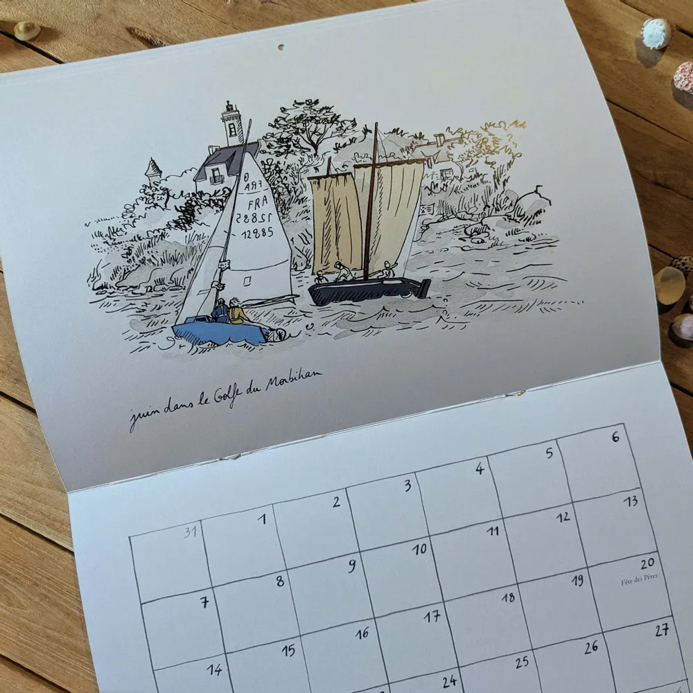Range-tout - Calendrier mural 2027 illustré – D'île en île - A3 - TABLE À CARTES