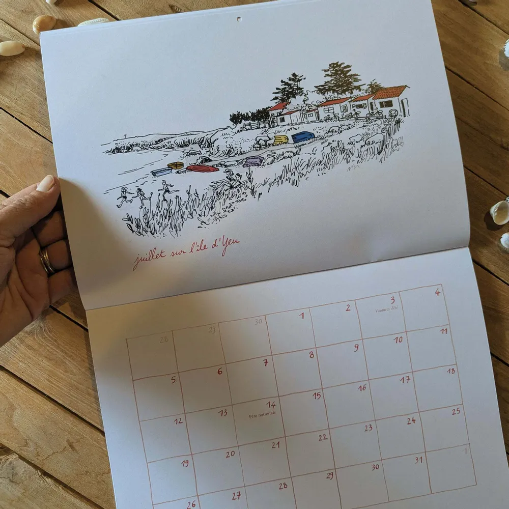 Range-tout - Calendrier mural 2027 illustré – D'île en île - A3 - TABLE À CARTES