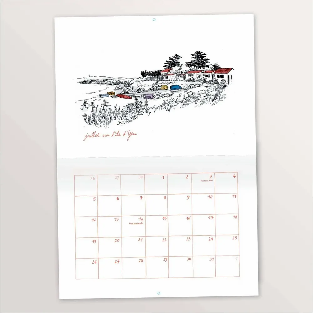 Range-tout - Calendrier mural 2027 illustré – D'île en île - A3 - TABLE À CARTES