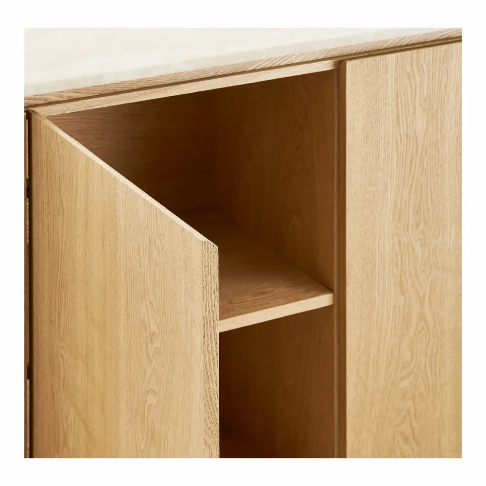 Sideboards - Larvik Sideboard, granite/ash veneer, natural/off white, 180x40x85 cm - HOUSE NORDIC