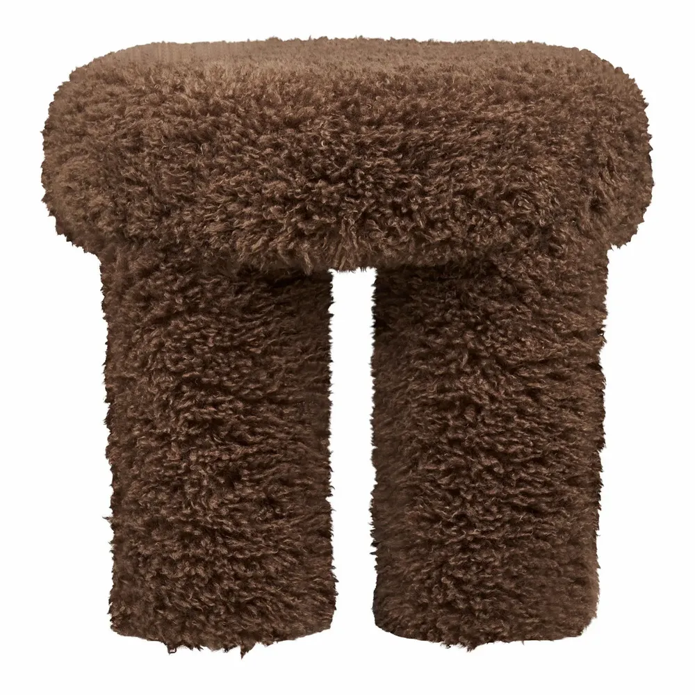 Benches - Gisborne Pouf, brown, ø42x38 cm, HN1355 - HOUSE NORDIC