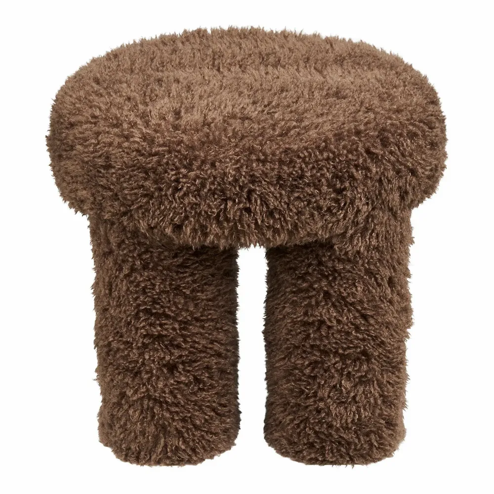 Benches - Gisborne Pouf, brown, ø42x38 cm, HN1355 - HOUSE NORDIC