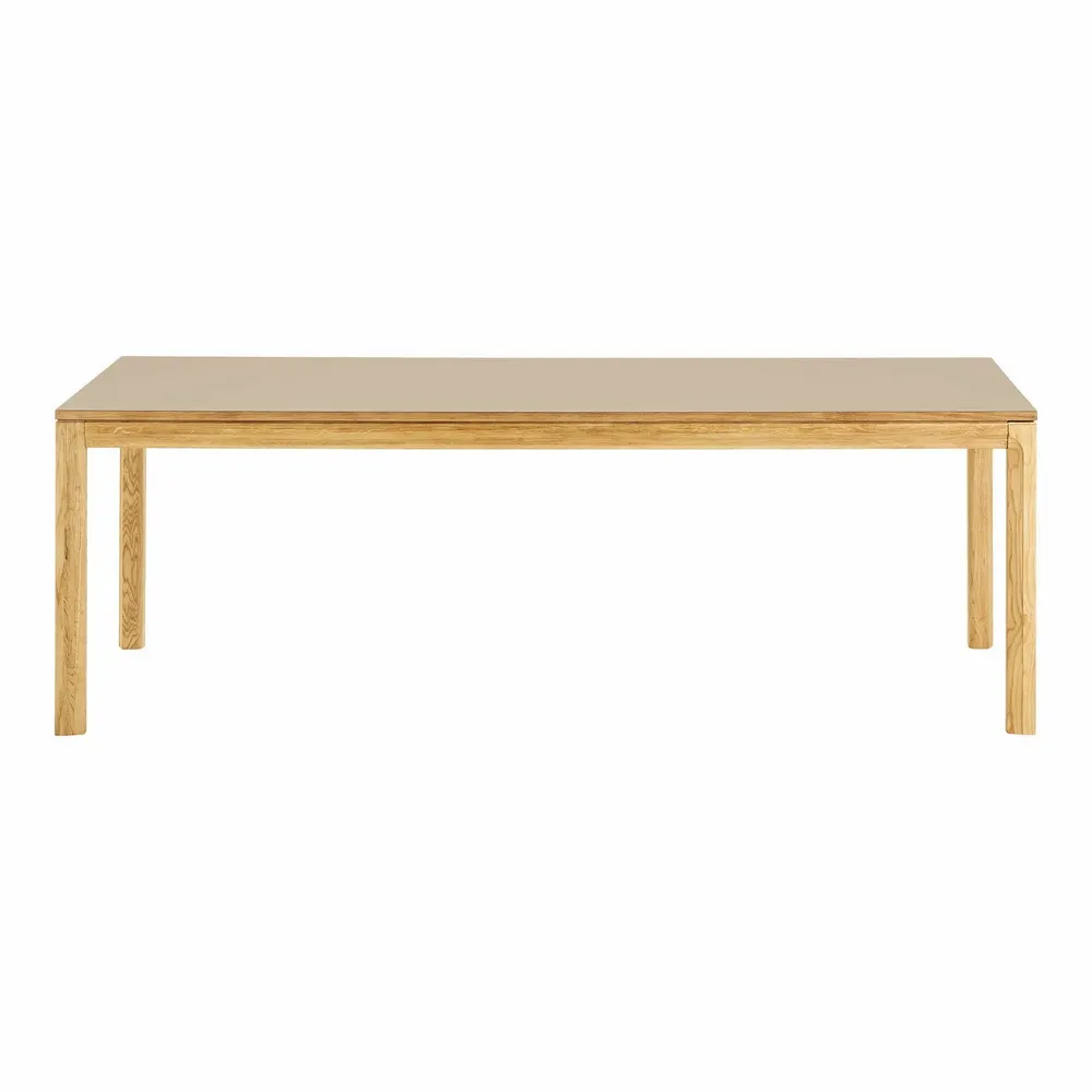 Tables Salle à Manger - Table à manger Bowen, chêne/hpl, sable naturel/foncé, incluant deux plaques d’extension, 100x220-270-320x75 cm - HOUSE NORDIC