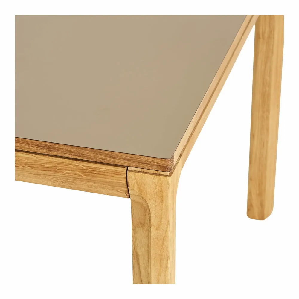 Tables Salle à Manger - Table à manger Bowen, chêne/hpl, sable naturel/foncé, incluant deux plaques d’extension, 100x220-270-320x75 cm - HOUSE NORDIC