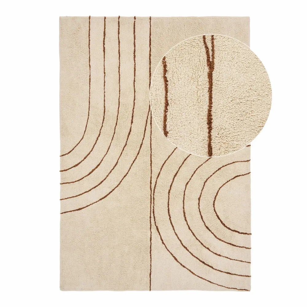 Rugs - Tampa Rug, cotton with print, beige, 200x300 cm - HOUSE NORDIC