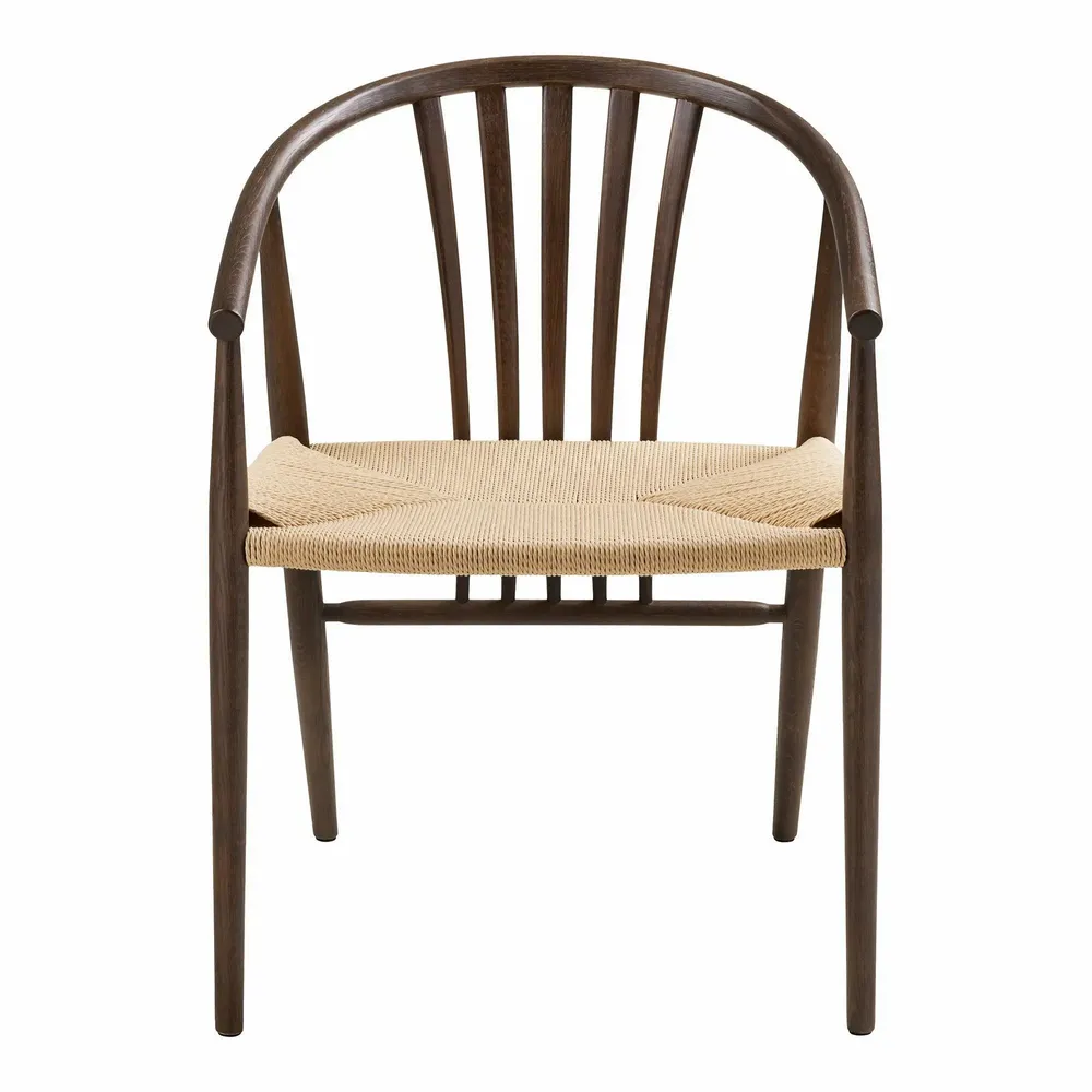 Chairs - Agustin Dining chair, natural wicker seat, oak, smoked - HOUSE NORDIC