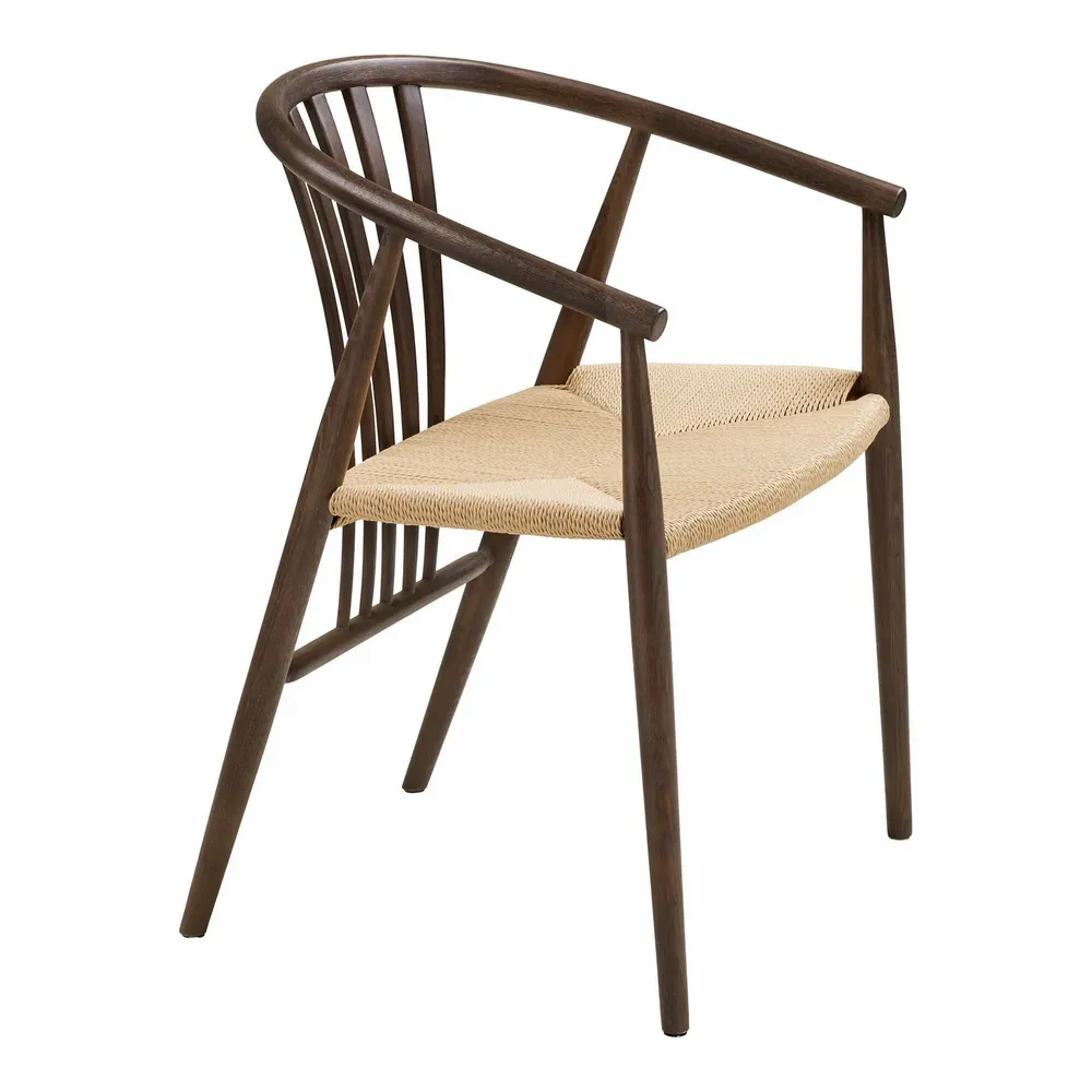 Chairs - Agustin Dining chair, natural wicker seat, oak, smoked - HOUSE NORDIC