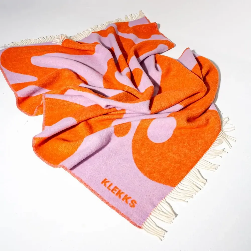 Plaids - Plaid en coton lilas et orange - KLEKKS NO. 8 - KLEKKS