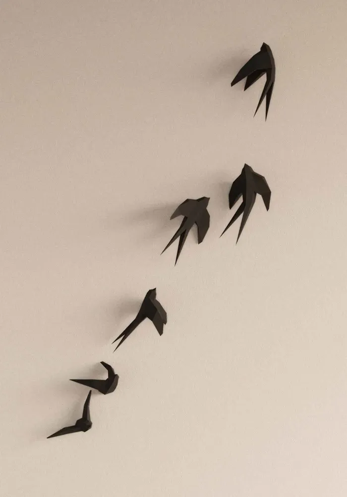 Other wall decoration - Paper Swallows DIY Wall Decor Kits - MOKI MOKI