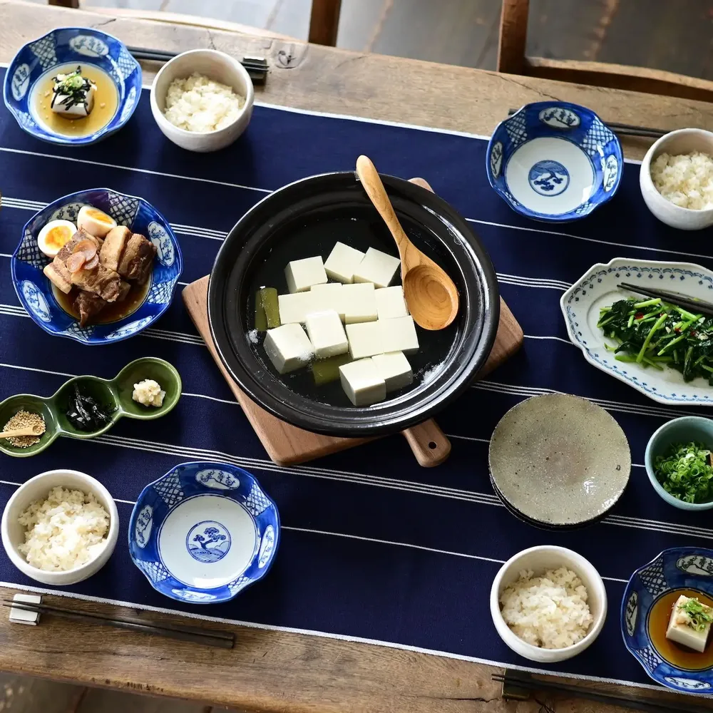 Platter and bowls - Shochikubai - MARUMITSU POTERIE