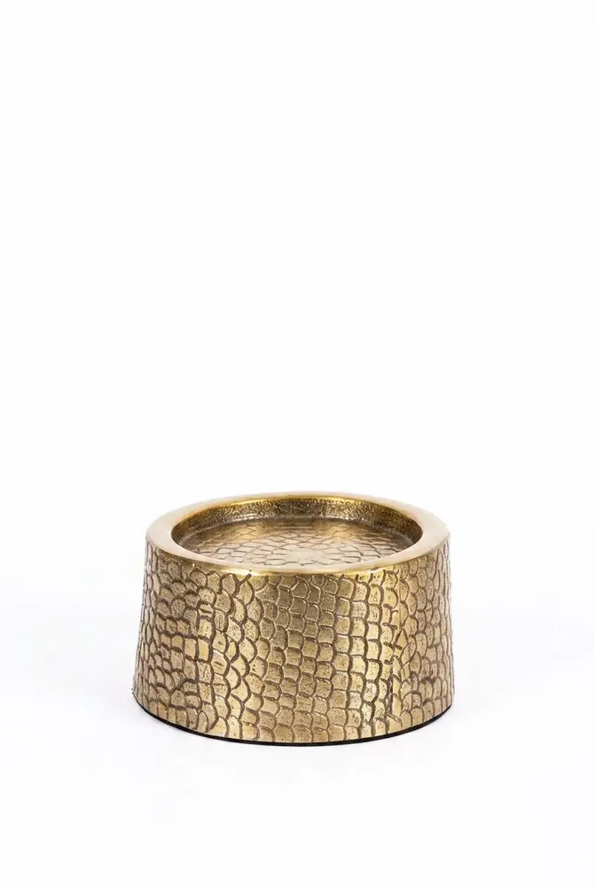 Candlesticks and candle holders - The Croco Candle Holder - Brass - M - BAZAR BIZAR LIVING