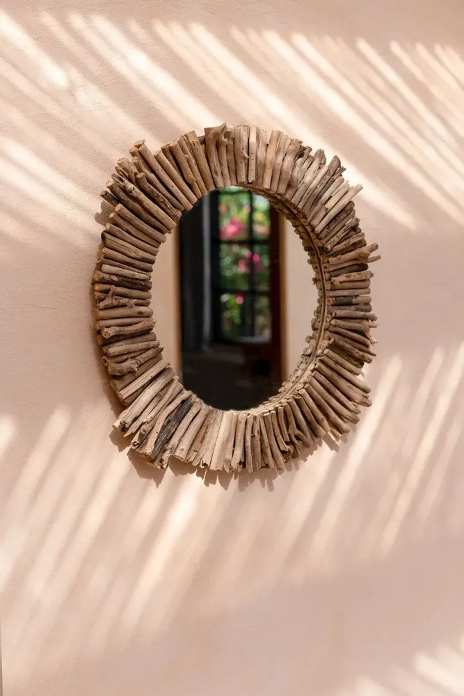 Miroirs - Le Miroir Driftwood Halo - Naturel - M - BAZAR BIZAR LIVING
