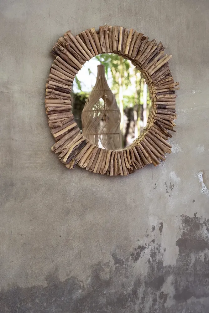 Miroirs - Le Miroir Driftwood Halo - Naturel - M - BAZAR BIZAR LIVING