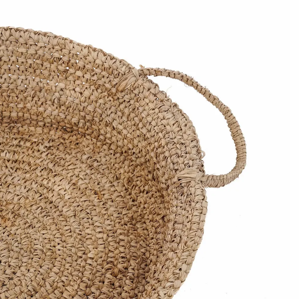 Caskets and boxes - The Raffia Basket Trays - Natural - L - BAZAR BIZAR LIVING