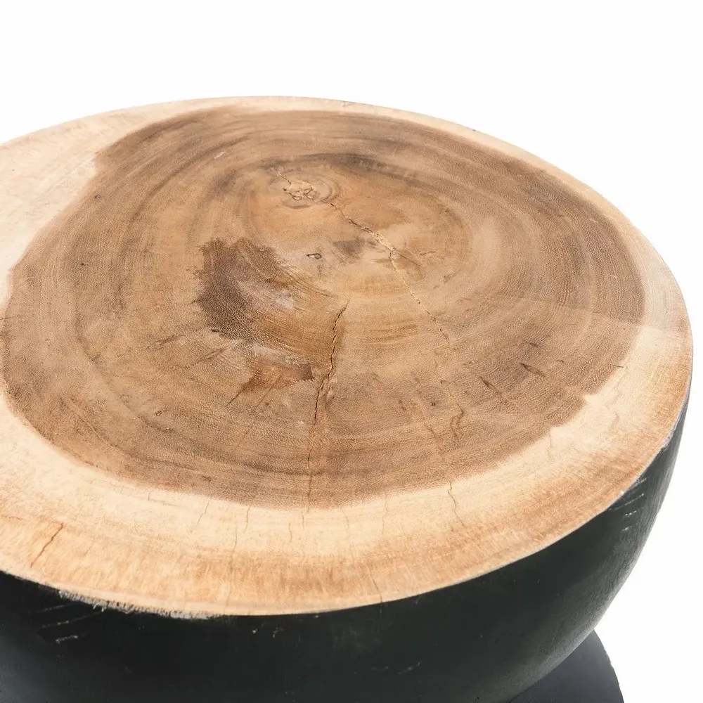 Tabourets - Le Tabouret Kulun - Noir Naturel - BAZAR BIZAR LIVING