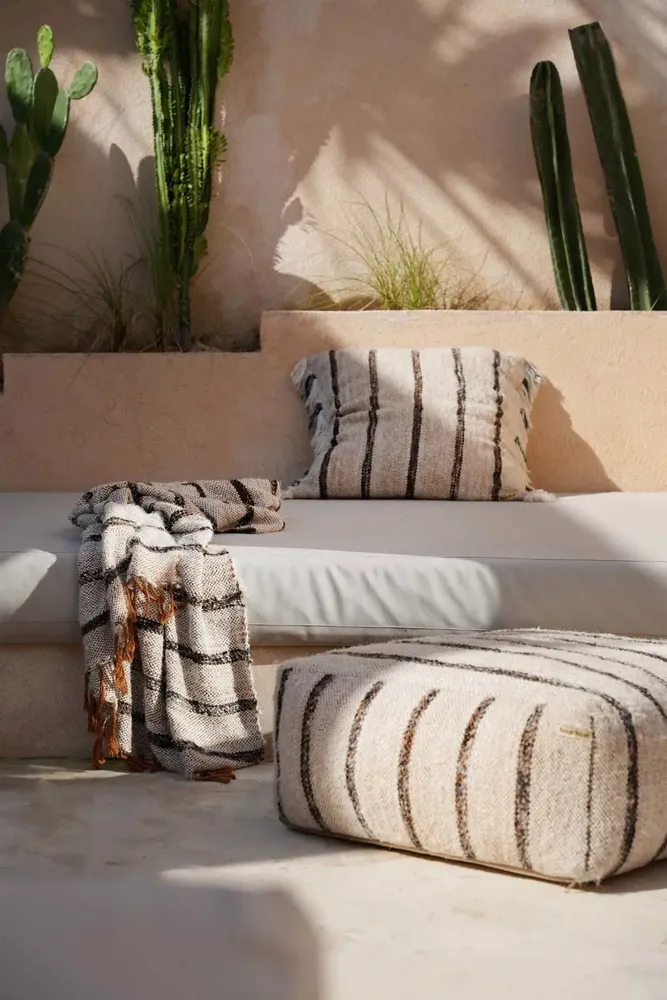 Ottomans - The Oh My Gee Pouffe - Bohemian White - BAZAR BIZAR LIVING