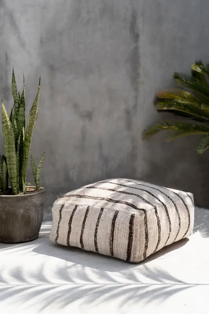 Ottomans - The Oh My Gee Pouffe - Bohemian White - BAZAR BIZAR LIVING