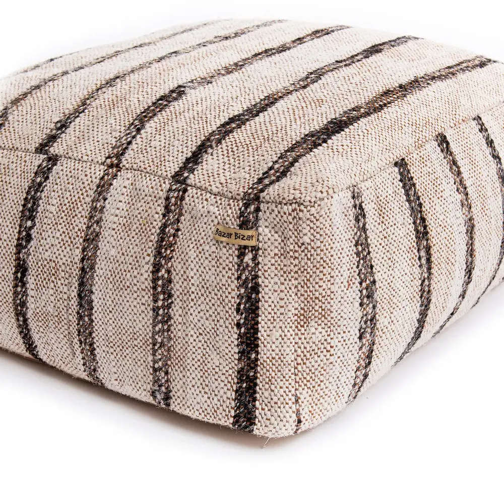 Ottomans - The Oh My Gee Pouffe - Bohemian White - BAZAR BIZAR LIVING