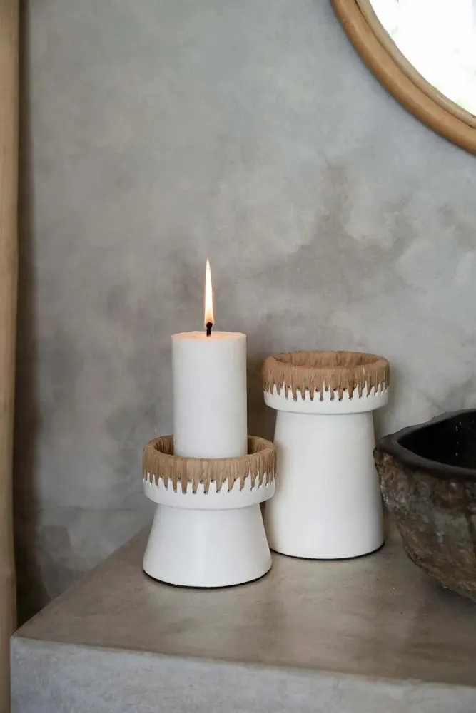 Candlesticks and candle holders - The Pretty Candle Holder - White Natural - L - BAZAR BIZAR LIVING
