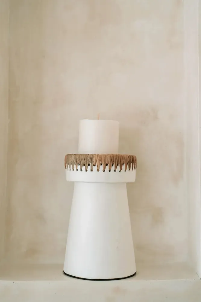 Candlesticks and candle holders - The Pretty Candle Holder - White Natural - L - BAZAR BIZAR LIVING