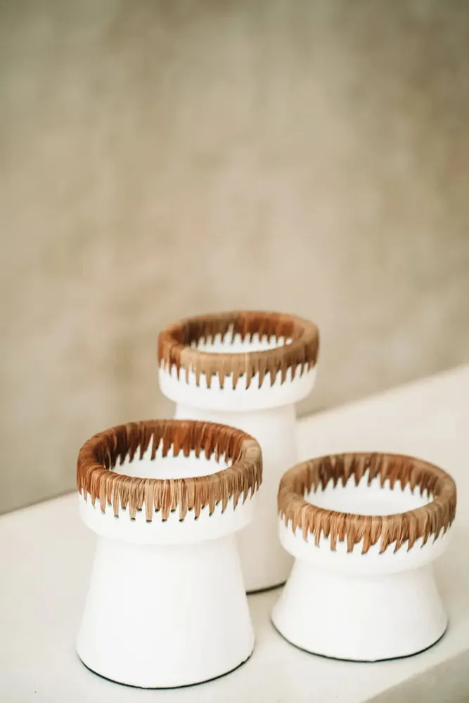 Candlesticks and candle holders - The Pretty Candle Holder - White Natural - L - BAZAR BIZAR LIVING