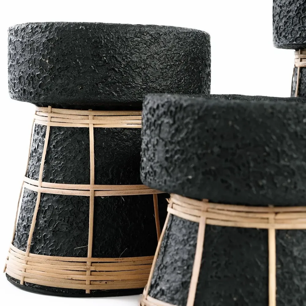 Bougeoirs et photophores  - Le Bougeoir Serene - Noir Naturel - S - BAZAR BIZAR LIVING