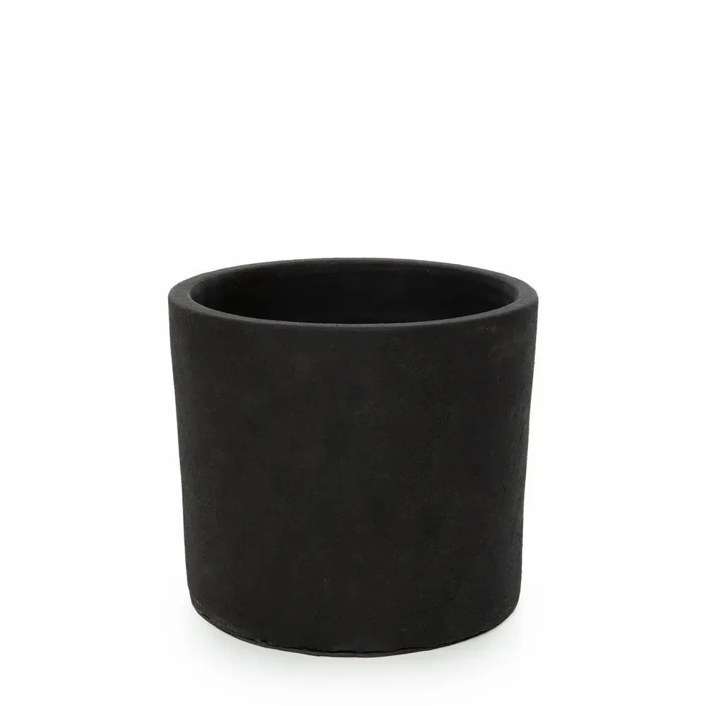 Flower pots - The Charcoal Low - Black Natural - S - BAZAR BIZAR LIVING