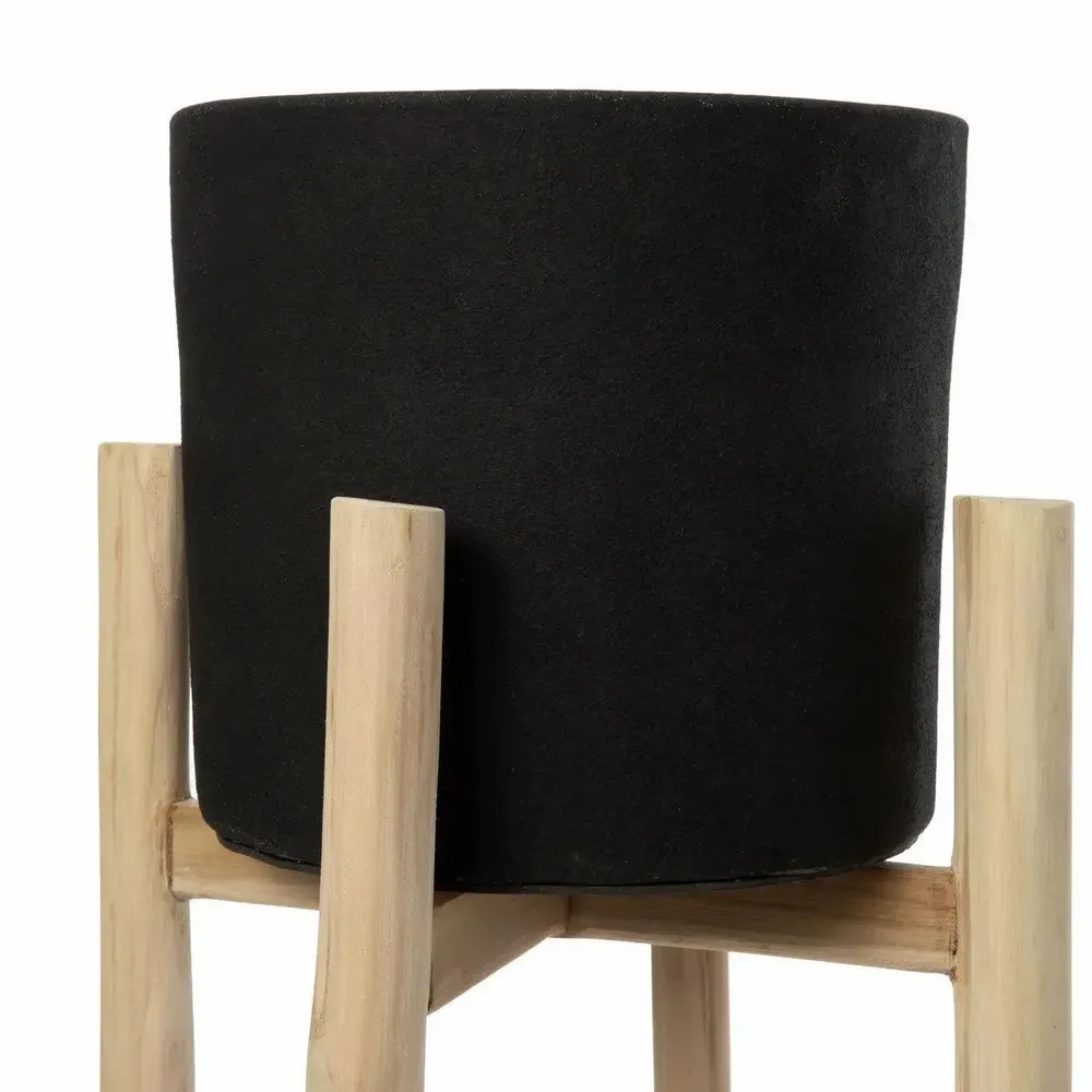 Flower pots - The Charcoal High - Black Natural - L - BAZAR BIZAR LIVING