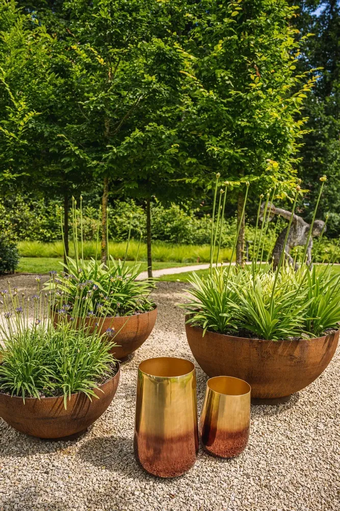 Vases - The Two Tone Brass Planter - Brass - L - BAZAR BIZAR LIVING