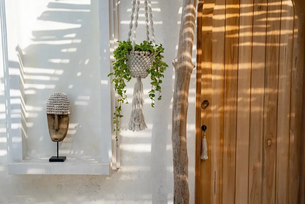 Vases - The Twisted Macramé Plant Holder - Natural White - M - BAZAR BIZAR LIVING