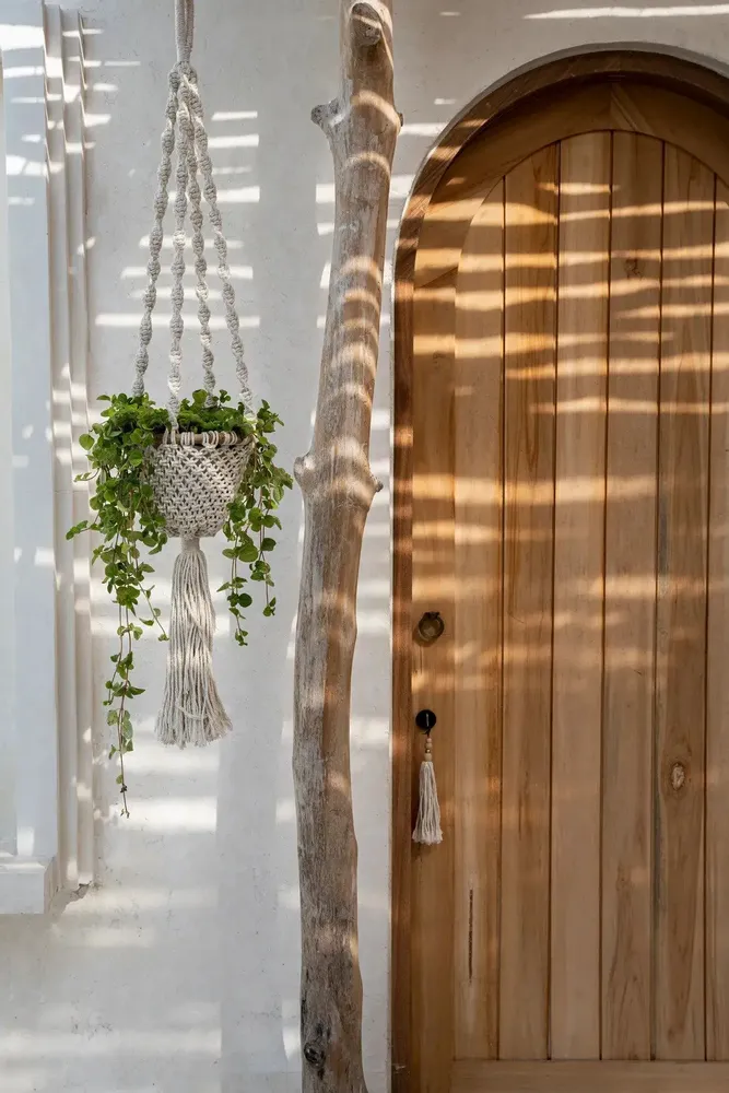 Vases - The Twisted Macramé Plant Holder - Natural White -S - BAZAR BIZAR LIVING