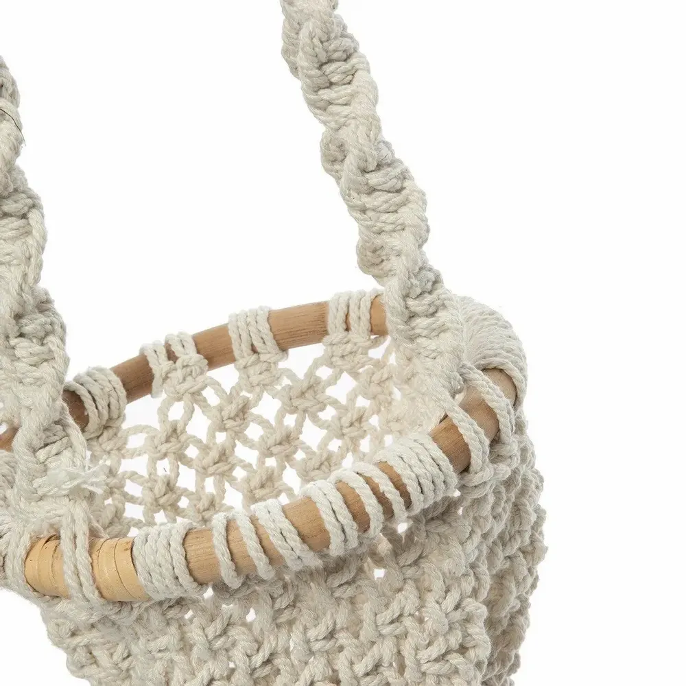 Vases - The Twisted Macramé Plant Holder - Natural White -S - BAZAR BIZAR LIVING