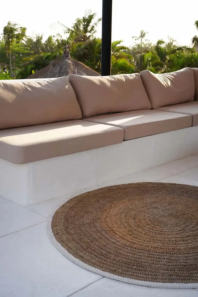 Rugs - The Seagrass & Cotton Round Carpet - Natural White - 100 - BAZAR BIZAR LIVING