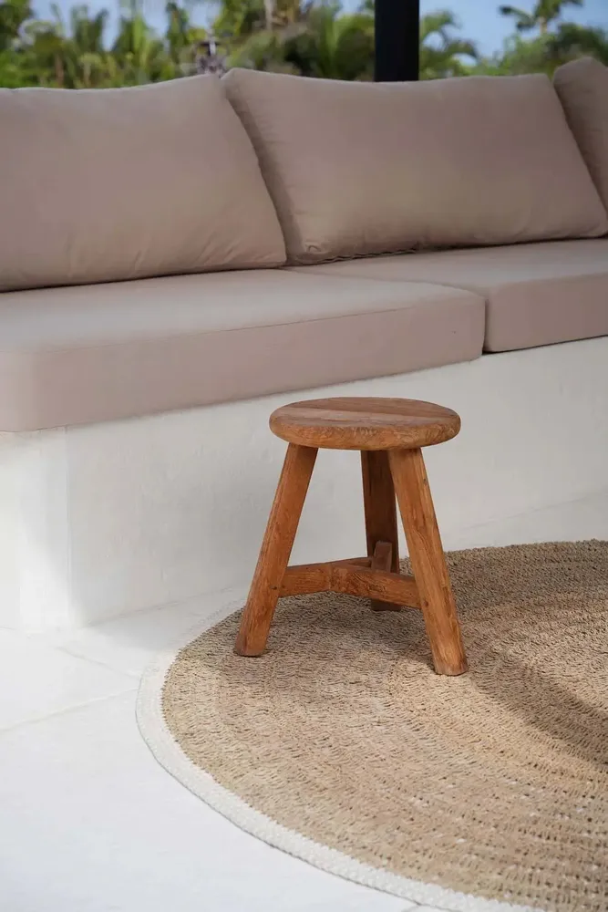 Tapis - Le Tapis Rond Seagrass & Coton - Blanc Naturel - 200 - BAZAR BIZAR LIVING