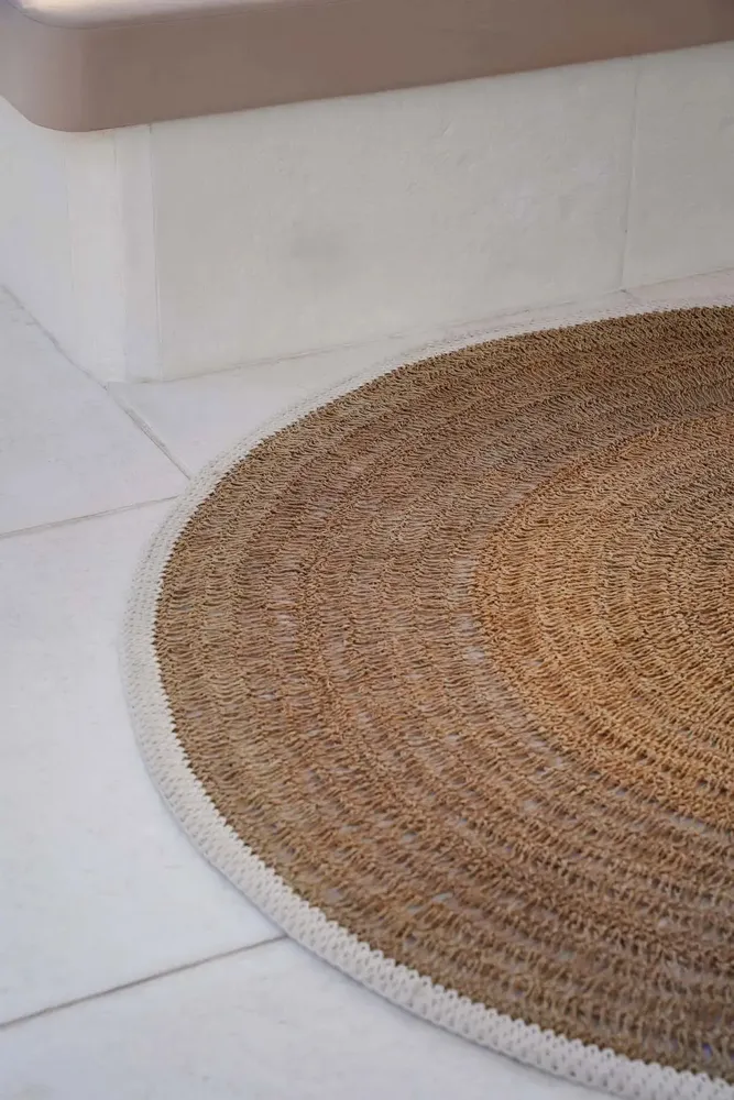 Tapis - Le Tapis Rond Seagrass & Coton - Blanc Naturel - 200 - BAZAR BIZAR LIVING