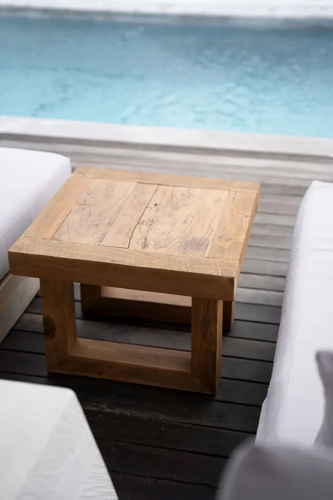Coffee tables - The Reclaimed Teak Side Table - Natural - BAZAR BIZAR LIVING