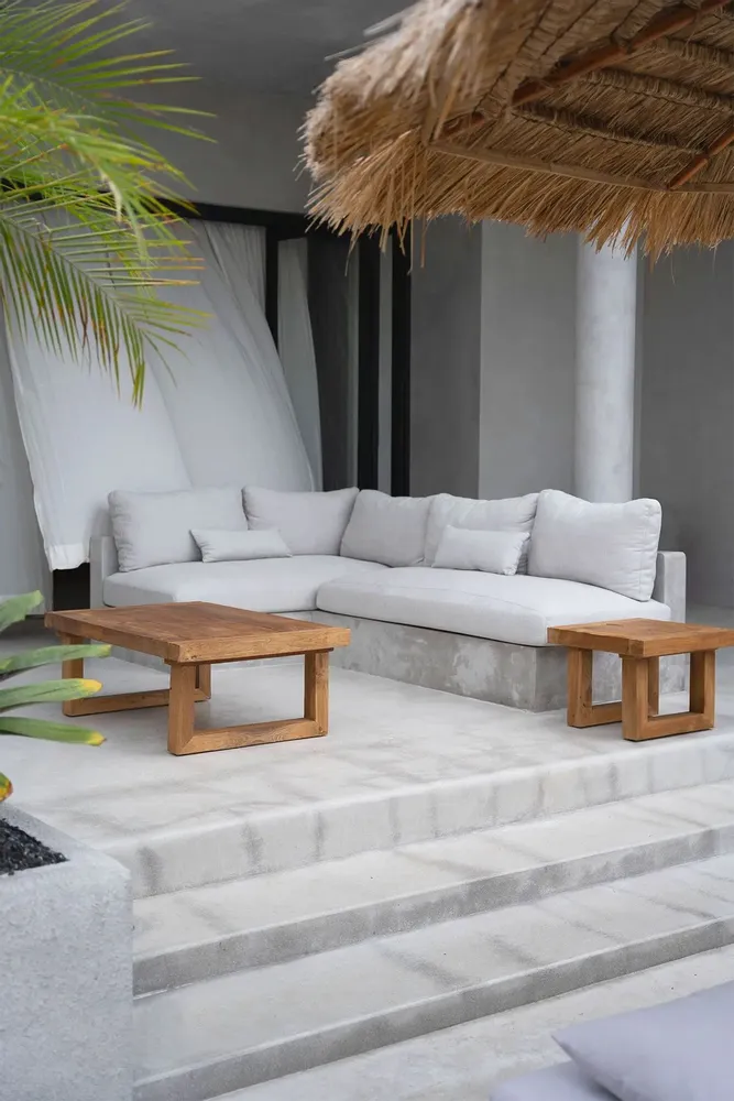 Coffee tables - The Reclaimed Teak Side Table - Natural - BAZAR BIZAR LIVING