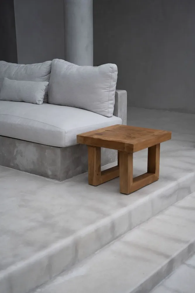 Coffee tables - The Reclaimed Teak Side Table - Natural - BAZAR BIZAR LIVING